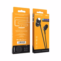 Borofone Austiņas BM36 Acura ar mikrofonu melnas