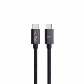 Maxlife MXUC-12 kabelis USB-C - USB-C 2,0 m 100W melns