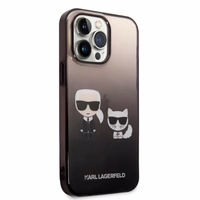 Karl Lagerfeld KLHCP14LTGKCK iPhone 14 Pro 6.1 "cietais apvalks melns/melns Gradients Ikonik Karl & Choupette