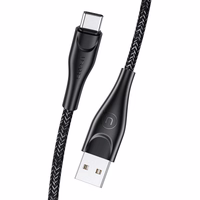 USAMS Kabelis pīts U41 USB-C 1m 2A melns SJ392USB01 (US-SJ392) ātrā uzlāde