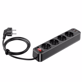 Pagarināšanas lenta Hoco 1,8 m 4 kontaktligzdas + 2 x USB A + USB C QC3.0 PD 3A 20W NS1 balta