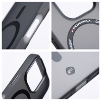 Viedtālruņa apvalks FORCELL F-PROTECT Levels ar divslāņu 4D tehnoloģiju, militārā triecientesta sertifikātu, saderīgs ar MagSafe, paredzēts IPHONE 16 PLUS dūmakains melns