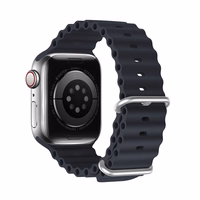 DUX DUCIS Ocean Wave silikona pulksteņa siksna Apple Watch 38/40/41 mm grafīta