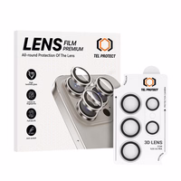 Grūdinātais stikls Tel Protect 3D objektīva aizsargstikls uz kameru Samsung Galaxy S25 Ultra caurspīdīgs (lēcas 5 gab.)