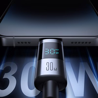 Joyroom S-A16 Pro Prism sērijas 30W USB-C - Lightning kabelis ar ekrānu 1,2 m - melns