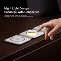 Bezvadu Lādētājs Essager "Nuo 3in1" Balts 15W (iPhone / Apple Watch / Airpods / Night Lamp)