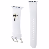 Karl Lagerfeld 3D Rubber Karl Head siksniņa for Apple Watch 42/44/45/49mm - balts