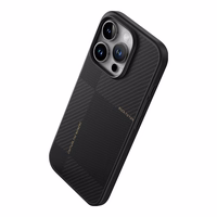 Rock Īpaši plāns Aramīda šķiedras Kevlar 600D viedtālruņa apvalks Iphone 16 Pro melns