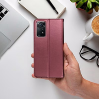 SMART MAGNETO grāmatas tipa viedtālruņa apvalks XIAOMI Redmi Note 13 Pro Plus 5G, bordo