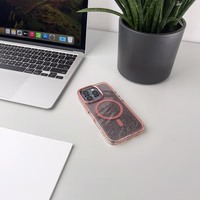 Viedtālruņa apvalks ar spīdumiem ar MagSafe Samsung Galaxy S25 Edge - rozā