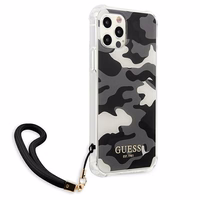 Guess GUHCP12MKSARBK iPhone 12/12 Pro 6.1" melns/melns cietais apvalks Camo kolekcija