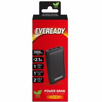Eveready PX20B - Powerbank 20000 mAh 2x USB-A (melns)