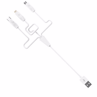 HOCO 3IN1 LIGHTNING / USB TYP-C / MICRO USB BALTS KABELIS