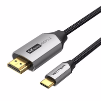 USB-C uz HDMI 2.0 kabelis Vention CRBBH, 2 m, 4K 60Hz (melns)