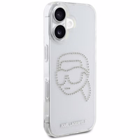 Karl Lagerfeld IML Rhinestones Karl Head apvalks viedtālruņa iPhone 16 skaidrs