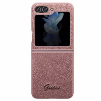 Guess Glitter Script viedtālruņa apvalks Samsung Galaxy Z Flip 5 - rozā