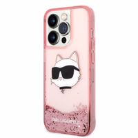 Karl Lagerfeld KLHCP14XLNCHCP iPhone 14 Pro Max 6.7" rozā/rozā kietais apvalks Glitter Choupette Head