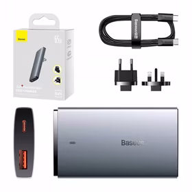 BASEUS GaN5 PRO 65W TĪKLA LĀDĒTĀJS ĪPAŠI ĀTRS USB C USB A QC