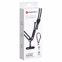 FORCELL F-DESIGN S10X165 šķērsvirziena telefona siksniņa ar regulējamu garumu (maks. 82,5cm cilpā) melna