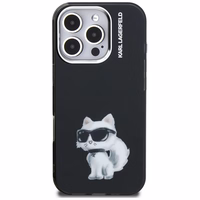 Karl Lagerfeld IML Aquarelle Choupette & Logo iPhone 16 Pro macins - melns