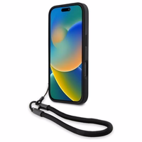 BMW Signature ādas Wordmark vada apvalks iPhone 16 Pro Max - melns