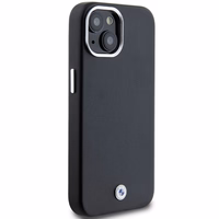 BMW paraksta ietīts metāla magnētiskais viedtālruņa apvalks iPhone 14 / 15 / 13 - melns