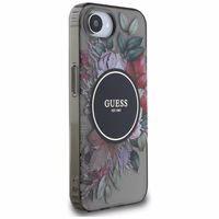 Guess IML Flowers magnētiskais viedtālruņa apvalks iPhone 16e - melns