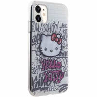 Hello Kitty IML Kitty uz ķieģeļiem grafiti apvalks iPhone 11 / Xr - balta