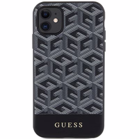 Guess GUHMN61HGCFSEK iPhone 11 / Xr 6.1" melns/melns hardcase GCube Stripes MagSafe