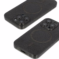 Glitter MagSafe apvalks iPhone 11 melns caurspīdīgs