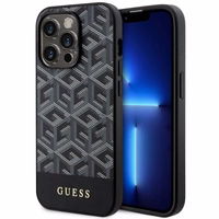 Guess GUHMP14LHGCFSEK iPhone 14 Pro 6.1" melns/melns cietais apvalks GCube Svītras MagSafe