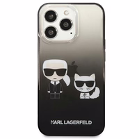 Karl Lagerfeld Gradient Ikonik Karl&Choupette viedtālruņa apvalks iPhone 13 Pro / iPhone 13 – melns