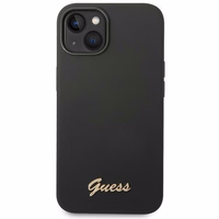 Guess GUHCP14MSLSMK iPhone 14 Plus 6.7 "melns/melns cietais apvalks Silicone Vintage Gold Logo