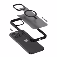 Crong Hybrid Frost MAG Cover - maciņš with MagSafe iPhone 16 Pro Max (melns)