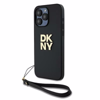 DKNY Viedtālruņa apvalks ar siksniņu un logotipu iPhone 15 Pro Max - melns