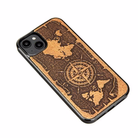 Korpuss iPhone 15 Plus 6,7" Compass Rose Merbavs, kokvilnas koks