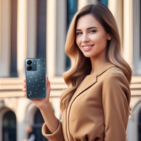 Krištola spīdīgais viedtālruņa apvalks Xiaomi Redmi 14C Sudrabains