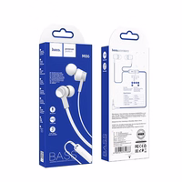 HOCO vadu austiņas Jack 3,5 mm ar mikrofonu M86 baltas