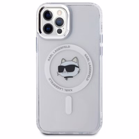 Karl Lagerfeld IML Metāla Choupette galva MagSafe apvalks iPhone 12 - balts