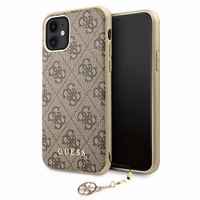 Guess GUHCN61GF4GBR iPhone 11 6.1" / Xr brūns/brūns cietais apvalks 4G Charms Collection