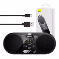 Dual Qi bezvadu lādētājs Baseus Digital LED displejs, 20 W