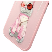 NIMMY viedtālruņa apvalks GLASSES COOL CAT priekš IPHONE 15 rozā