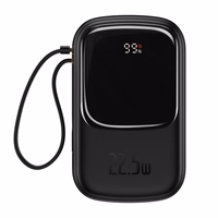 Baseus portatīvais lādētājs 20000mAh Qpow Pro - USB + Type C - PD 22,5W ar Type C kabeli (PPQD060301) melna