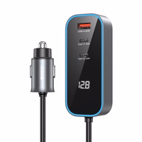 BWOO CC107 PD car lādētājs 1x USB-C - USB-A port 30W melns