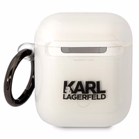 Karl Lagerfeld KLA2HNIKTCT AirPods 1/2 apvalks caurspīdīgs Karl`s Head