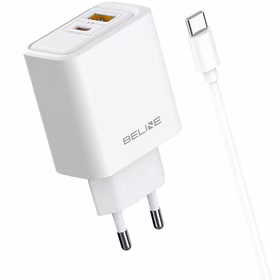 Tīkla lādētājs Beline 45W USB-A/USB-C + USB-C/USB-C kabelis BLN2CW45C balts