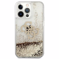 Guess 4G Big Liquid Glitter viedtālruņa apvalks iPhone 13 Pro Max 6.7" - zelta