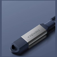 Kabelis Energea Sheath Travel 2w1 USB-C uz USB-C/USB-A 480Mbps 60W 1.2m gunmetal