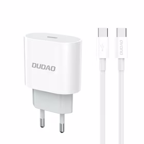 Dudao A14EUC PD 20W USB-C sienas lādētājs ar kabeli - balts