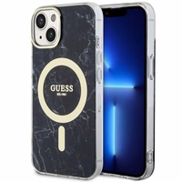 Guess GUHMP14SPCUMAK iPhone 14 6.1" melns/melns cietais apvalks Marble Magnētiskais